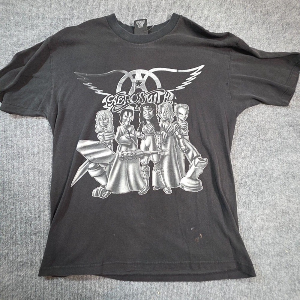 Vintage Aerosmith Shirt Mens Large Black Roar Of The Dragon Tour Tee Giant